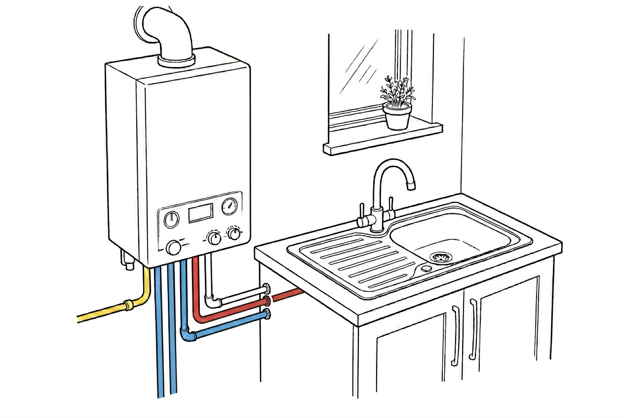 Combi boiler installation