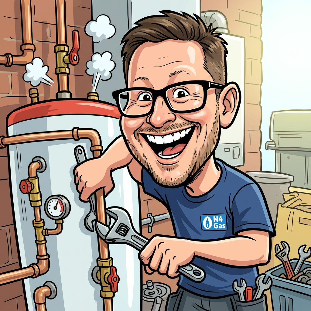 Cartoon illustration of Dan Drew