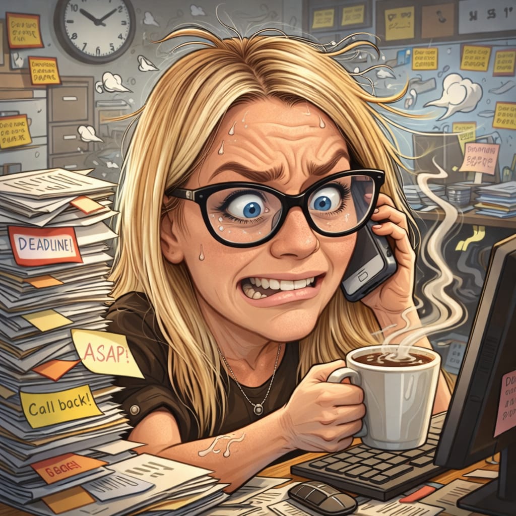 Cartoon illustration of Louise Tarrant