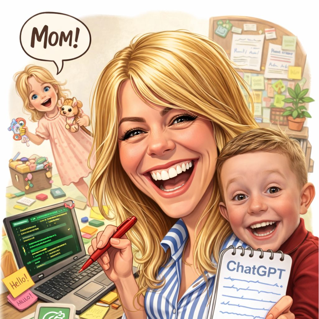 Cartoon illustration of Sarah Fleming